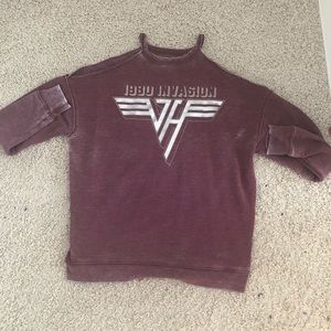 Cold Shoulder Long Sleeve Van Halen Top